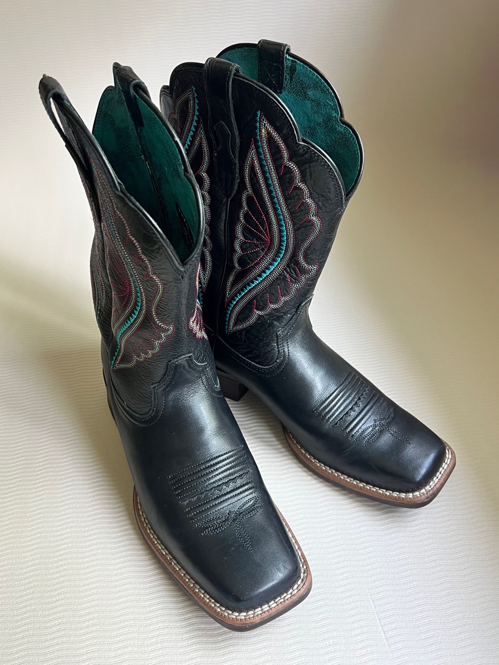 Ariat Ladies Primetime True Black Square Toe Boots 7